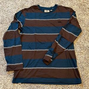 Vans long sleeve. Boys size Large. Brown and blue design with checkers pattern